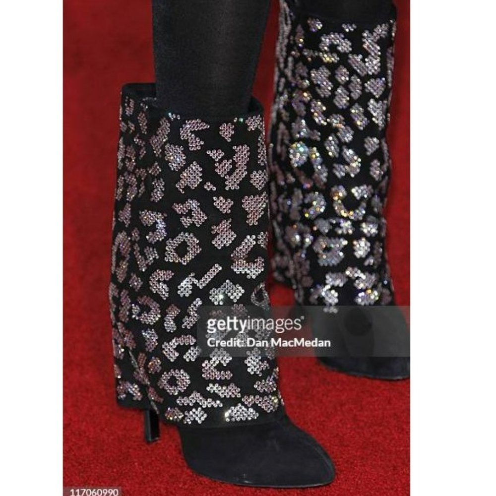Giuseppe Zanotti x Balmain Suede Swarovski Crystal Boots